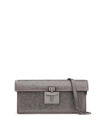 Oscar De La Renta Pavé Crystal Alibi Clutch In Metallic