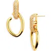 Oscar De La Renta Pavé Crystal Link Drop Earrings