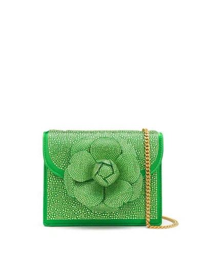 Oscar De La Renta Pave Crystal Mini Tro Bag In Meadow