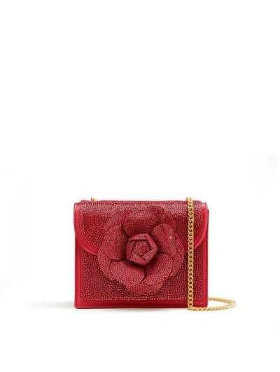 Oscar De La Renta Pave Crystal Mini Tro Bag In Ruby