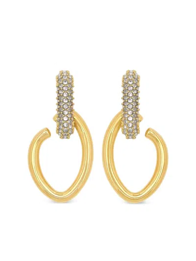 Oscar De La Renta Pavé O Drop Earrings In Gold