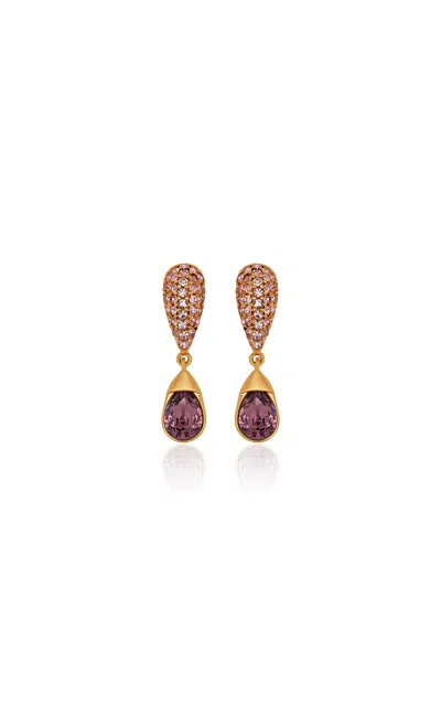 Oscar De La Renta Pavé Drop Earrings In Purple