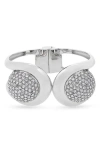 Oscar De La Renta Pavè Hinge Cuff Bracelet In Gray