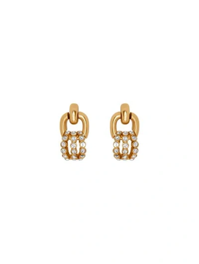 Oscar De La Renta Pave Link Crystal-embellished Earrings