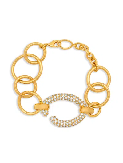 Oscar De La Renta Pave O Bracelet In Gold