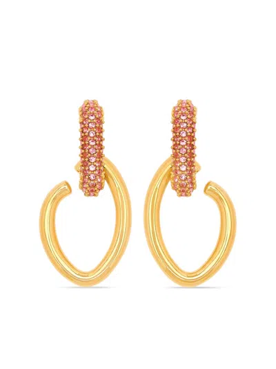 Oscar De La Renta Pavé O Drop Earrings In Gold