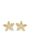 Oscar De La Renta Pavé Pearl Flower Earrings In Gold