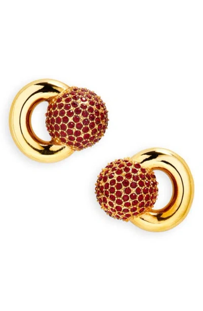 Oscar De La Renta Pavé Sphere Stud Earrings In Gold