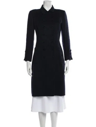 Pre-owned Oscar De La Renta Peacoat In Blue