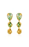 Oscar De La Renta Pear Rhinestone Triple Drop Earrings In Multi