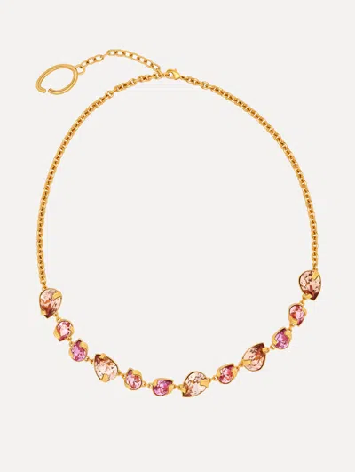 Oscar De La Renta Pear-cut Cluster Necklace In Gold