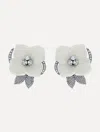 Oscar De La Renta Pearl Blossom Clip-on Earrings In Brown