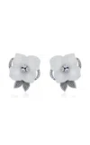 Oscar De La Renta Pearl Blossom Earrings In Metallic