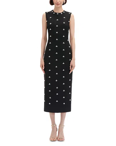 Oscar De La Renta Pearl Cabochon Cocktail Dress In Black