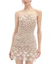 Oscar De La Renta Pearly Scallop Strapless Mini Cocktail Dress In Pearl