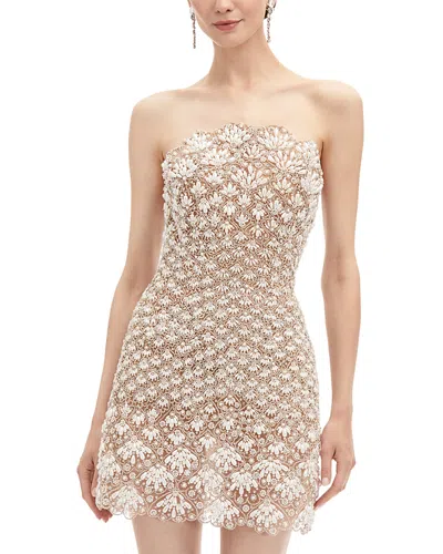 OSCAR DE LA RENTA OSCAR DE LA RENTA PEARL EMBELLISHED MINI DRESS
