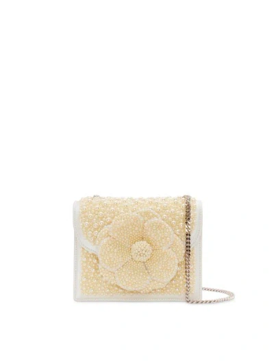Oscar De La Renta Tro Pearl-embellished Mini Bag In Neutrals