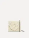 Oscar De La Renta Pearl Embroidered Mini Tro Bag In White