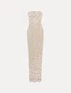 Oscar De La Renta Chain-fringed Strapless Maxi Dress In Neutral