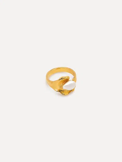 Oscar De La Renta Pearl Lily Pad Ring