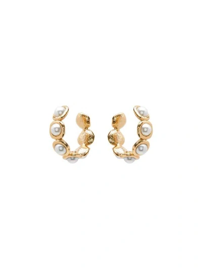 Oscar De La Renta Pearl Sphere Hoop Clip-on Earrings