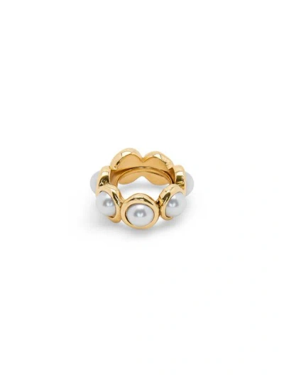 Oscar De La Renta Pearl Sphere Ring In Gold
