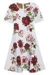 Oscar De La Renta Peony Bouclé Jacquard Fit & Flare Dress In Multi