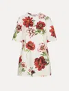 Oscar De La Renta Peony Printed Poplin Shift Dress In Multi