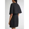 Oscar De La Renta Peony Detail Tweed Crop Cape In Black
