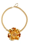Oscar De La Renta Peony Necklace In Gold