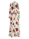 Oscar De La Renta Peony-print Belted Shirt Maxi Dress In Multi