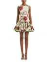 Oscar De La Renta Peony Print Sleeveless Dress In Multi