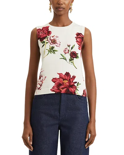 Oscar De La Renta Peony Print Tank Top In Multi