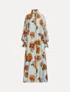 Oscar De La Renta Peony Silk Twill Caftan In Multi