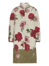 Oscar De La Renta Peony Unraveled Jacquard Coat In Multi