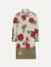 Oscar De La Renta Peony Unraveled Jacquard Coat In Multi