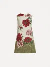 Oscar De La Renta Peony Unraveled Shift Dress In Multi