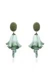 Oscar De La Renta Petal Dangle Earrings In Green