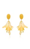 Oscar De La Renta Petal Dangle Earrings In Yellow
