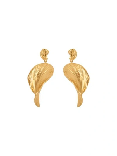 Oscar De La Renta Petal Drop Earrings In Gold