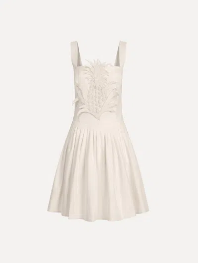 Oscar De La Renta Pineapple Appliqu Denim Dress