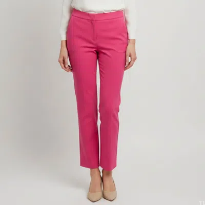 Pre-owned Oscar De La Renta Pink Gabardine Straight Fit Pants S