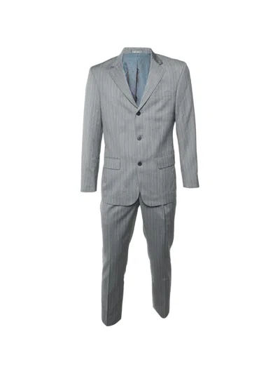 Pre-owned Oscar De La Renta Pinstripe-pattern Suit In Grey