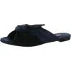 Oscar De La Renta Piper Womens Satin Slip-on Slide Sandals In Blue