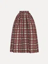 Oscar De La Renta Textured Plaid-print Pleated Midi Circle Skirt In Multi