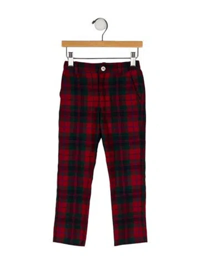 Pre-owned Oscar De La Renta Babies' Plaid Pants In Red
