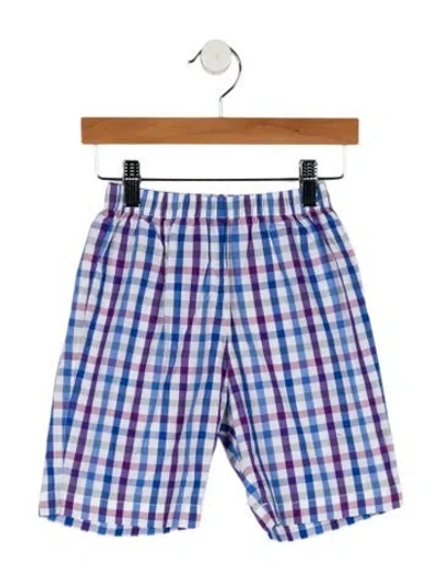 Pre-owned Oscar De La Renta Babies' Plaid Print Shorts In Blue