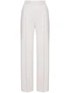 Oscar De La Renta Pleat-detailing Wool-blend Trousers In White