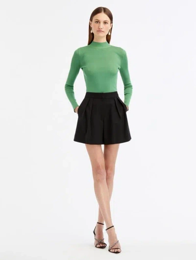 Oscar De La Renta Pleat Front Shorts In Black
