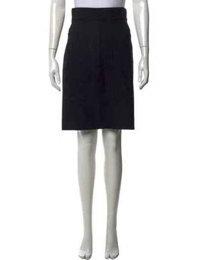 Pre-owned Oscar De La Renta Pleated Accents Knee-length Skirt In Black